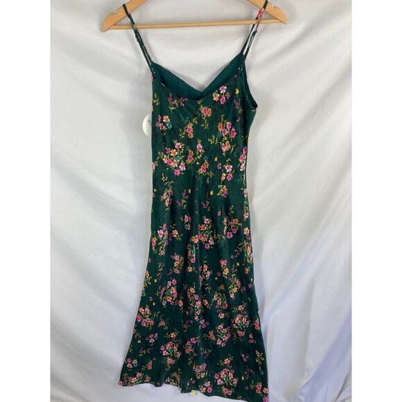 NWT Lost + Wander Sarah Floral Print Midi Slipdress Green Size Medium - Picture 8 of 9
